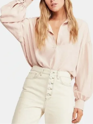 Free People Intimately‎ Light Pink Satin Love Until Tomorrow Top thumbnail 1