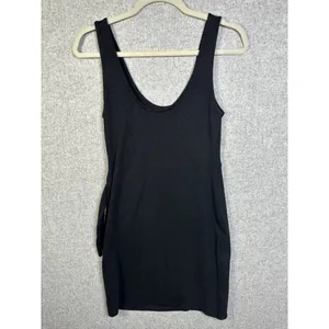 Zara Knit‎ Tank Dress Large Black Bodycon Tie Side Sexy Comfort Scoop Neck thumbnail 11