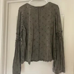 Anthropologie Eyelet Bell Sleeve Crochet Top thumbnail 8