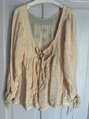 Free People Cotton Top Blue Floral thumbnail 4