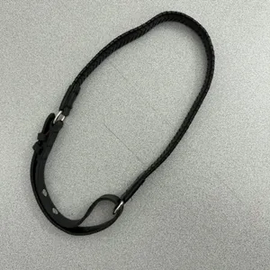 Rag & Bone Belt Womens XS/S Black Woven Braided Leather Stud Closure Skinny thumbnail 6