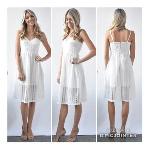 Ali & Jay Bellissimo Midi White Lace Bridal Dress XS NWT thumbnail 3
