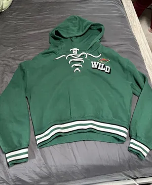 MN Wild Lace-Up Green Hoodie thumbnail 1