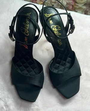 Sam Edelman Black Heels with Ankle Strap and Geometric Toe B26 thumbnail 1