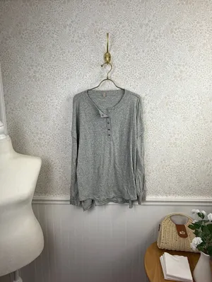 FP Movement Gray Oversized One Up Long Sleeve Shirt - Size - XS thumbnail 4