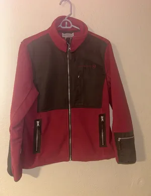 Free Country Authentic Lifestyle Jacket Size Medium Red Brown Full Zip Pockets thumbnail 1