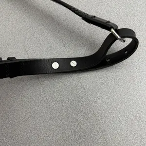 Rag & Bone Belt Womens XS/S Black Woven Braided Leather Stud Closure Skinny thumbnail 7