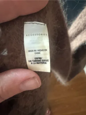 Women’s Rabbit Hair Blend Soft Cozy Brown Neck Scarf Fringe thumbnail 4