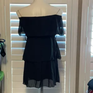 Shasa Black Off-Shoulder Flutter Sleeve Cocktail Dress thumbnail 3