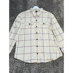Patagonia Button Down Shirt Women's Flannel Plaid Long Sleeve Casual Size L thumbnail 2