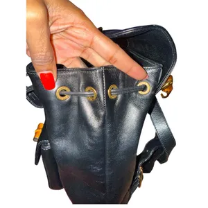 Gucci Black Leather Bamboo Mini Backpack thumbnail 3