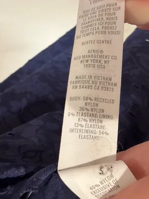 OFFLINE by Aerie Treat Yourself Navy Floral Eyelet Lace Crop Long Sleeve Top M thumbnail 14