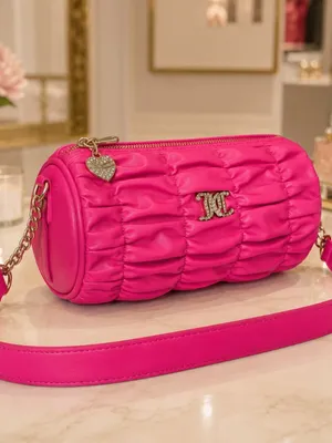 Juicy Couture Run the World Pink Flash Ruched Barrel Shoulder Bag NWT thumbnail 2
