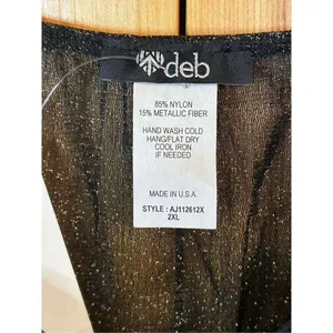 Deb black gold metallic Cami size 2X NWT (0812) thumbnail 3