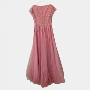 NEW Mac Duggal 11224 - Pink V-Neck‎ A-Line Prom Gown Maxi Dress Size 8 thumbnail 4