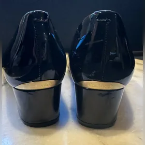 Calvin Klein Black Patent pointy Toe Block Heels. LN ,Slip. Resistance.Sz 6. thumbnail 7