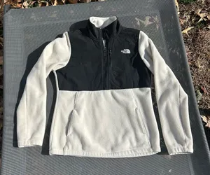Womens The North Face quarter zip Ladies Fleece Jacket‎ Black White size small thumbnail 1