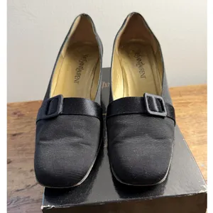 Yves‎ Saint Laurent Vintage Black Buckle Pump Heels size 10 thumbnail 2