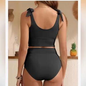 Yonique High Waisted Tummy Control Bikini Modest Bathing Suit 2PC swimsuit thumbnail 3