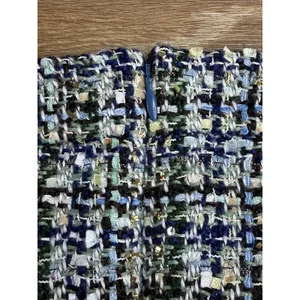 Ann Taylor Tweed Skirt Women 2 Blue Green Boucle A-Line Mini Fringe Pockets thumbnail 11