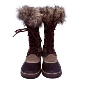 Sorel Women's Brown Joan of Arctic Leather Tall Lace Up Snow Boots Size 8 thumbnail 3