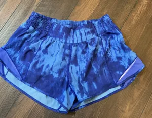 Lululemon Hotty Hot Short II Blue Tie Dye Shibori Low Rise Running Shorts 6 thumbnail 1