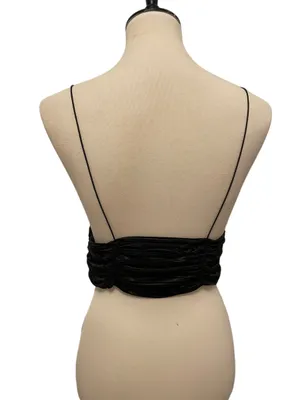 Urban Outfitters Black Rushed Crop Top thumbnail 3