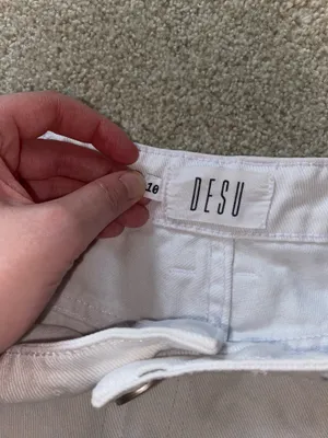DESU Low Rise Miley Micro Denim Shorts White Size 6 thumbnail 6