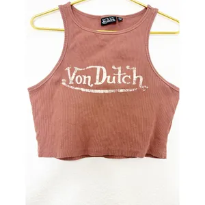 Von Dutch Vintage Tank Top Size Large Brown Maeve Ribbed Y2K thumbnail 9