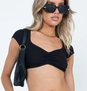 PRINCESS POLLY Desmond Top In Black thumbnail 2