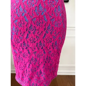 NWT Trina Turk Strapless Bodycon Mini Dress Hot Pink Lace Turquoise Lining Dress thumbnail 5