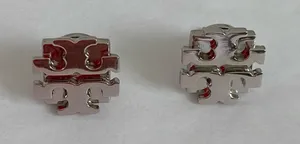 Tory Burch Silver Logo Stud Earrings Never Worn thumbnail 1