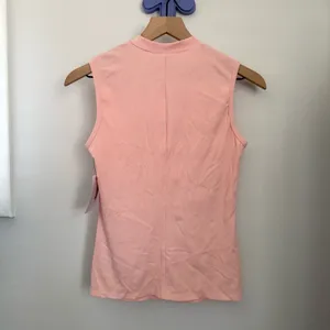 Foray Golf XS NEW Mock Neck Rib Tank‎ Top Powder Pink Athletic Preppy thumbnail 4