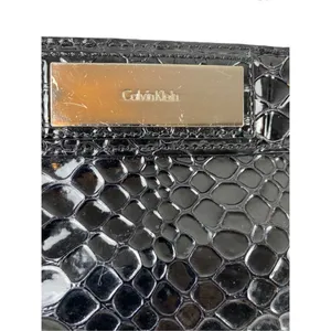 Calvin Klein embossed faux leather black purse thumbnail 5