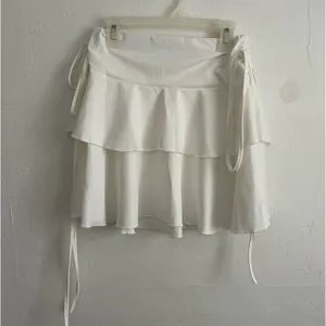 White Ruffle Trimmed Tiered Skirt Size XS thumbnail 8