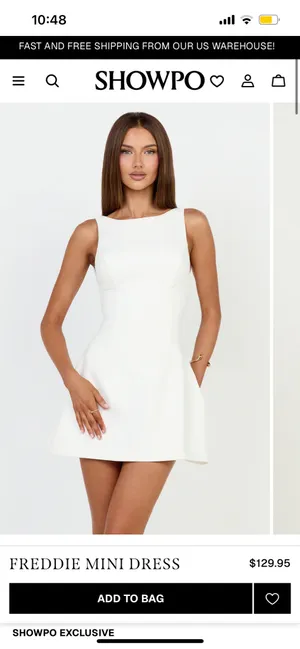New Showpo Freddie Mini Dress Boat Neck Fit & Flare Dress Size Medium MSRP $129 thumbnail 2