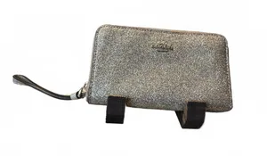 Coach Glitter Zip Wristlet Wallet Clutch with Leather Strap thumbnail 1