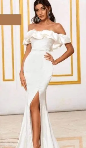 White Off-Shoulder Dress thumbnail 1