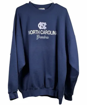 Hanes Vintage UNC Tar Heels Grandma Sweatshirt Women's 2XL Blue Crewneck thumbnail 1