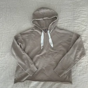 Aerie Beige Cropped Cotton Loose Fit Hoodie thumbnail 1