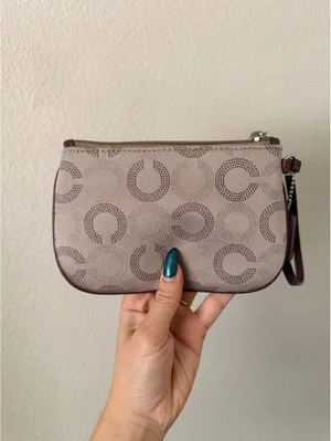 Vintage Purple and Tan Coach Wristlet thumbnail 2