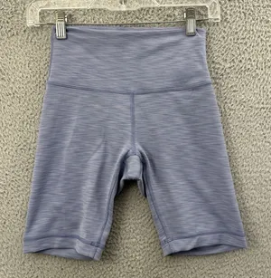 Lululemon Wunder Train High Rise Shorts 8" Heathered Water‎ Drop Biker Women 4 thumbnail 1