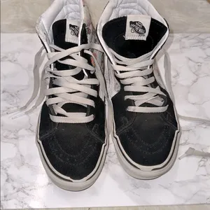 Unisex Vans Black and White High-Top Shoes thumbnail 5