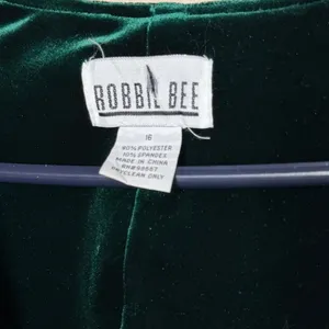 Vintage Robbie Bee 90s Womens Dark Green Velvet Maxi Dress Long Sleeve Size L thumbnail 6
