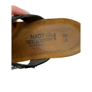 Naot Marissa Leather‎ Sandal Women 6 Black Rhinestone Medallion Slide Leather thumbnail 6