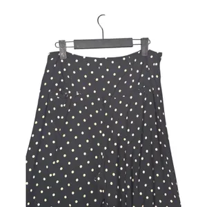 Anthropologie Ett Twa Wide Leg Pants 8 Black Polka Dot Floral Retro Boho thumbnail 5