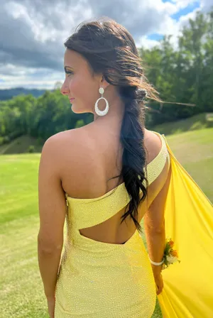 Sherri Hill 54429 One Shoulder with Cape Dress thumbnail 4