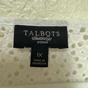 TALBOTS Woman White Eyelet Blouse thumbnail 3