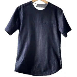 Black denim tunic small medium mini dress coastal cowgirl western farm festival thumbnail 1