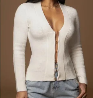 Elegant JLUXLABEL Cream Women's Sweater/cardigan size L thumbnail 3